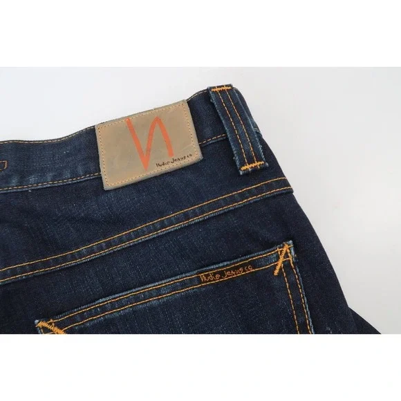 Nudie Jeans Average Joe Mens 38x32 Double Dip Indigo Straight Leg Denim NJ2160 - Picture 5 of 15